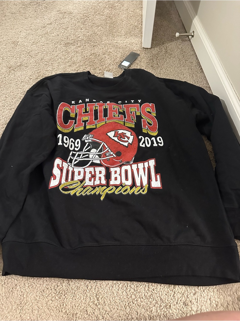 Kansas City Chiefs Super Bowl Champions Black Pullover Sweatshirt